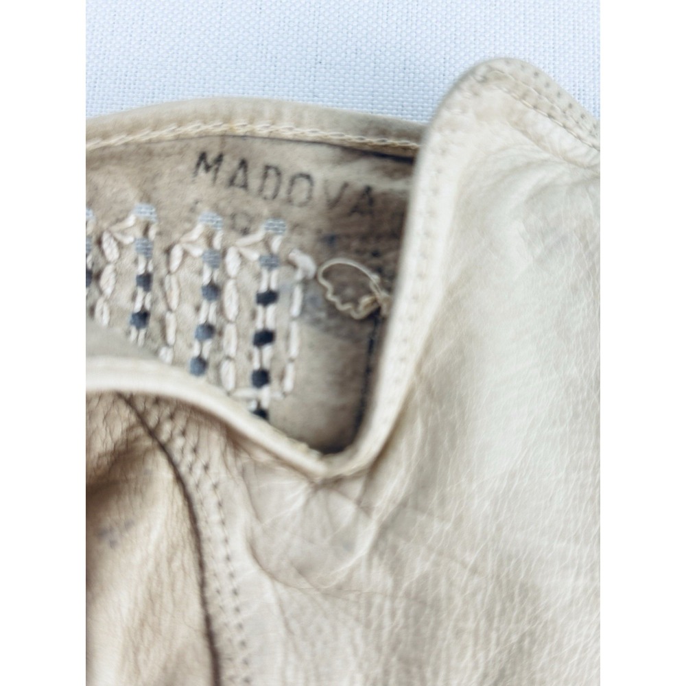 Vintage Madova White Kid Leather Women's Gloves Size 6.5 Florence Italy - Picture 4 of 8